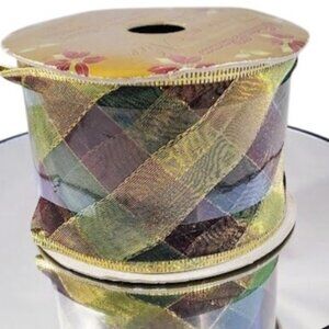 Vintage Plaid Wired Edge Ribbon 6 Yards – Victorian Romance Holiday Craft Roll